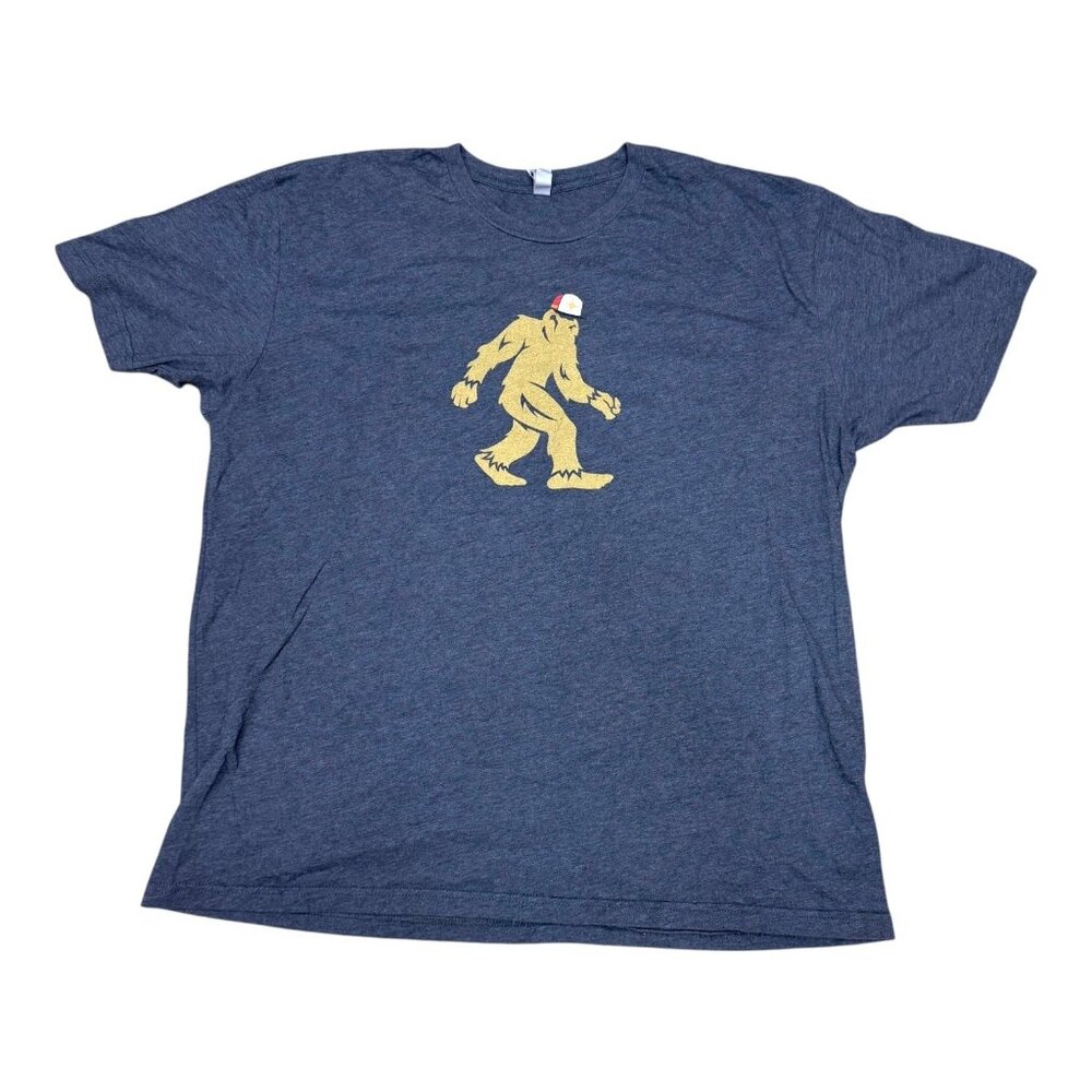 Bigfoot Yeti Navy Blue Tee Shirt Graphic TShirt XXL Sasquatch Next Level Apparel